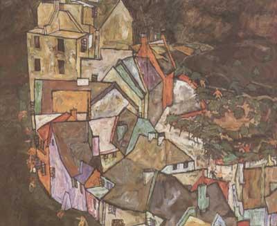 Egon Schiele Edge of Town (Kruman Town Crescent III) (mk12) china oil painting image